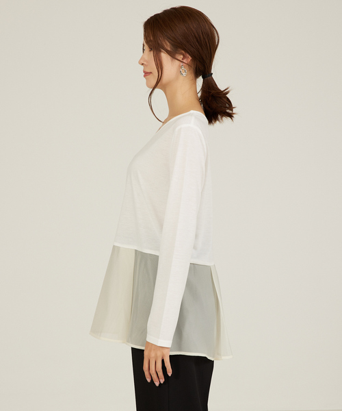 abahouse mavie（アバハウスマヴィ）の「裾切替えレイヤードインナー（Tシャツ/カットソー・レディース・ブラック系その他/グレー/ホワイト系その他2/ホワイト系その他/ホワイト系その他3・フリー）」の16枚目の写真