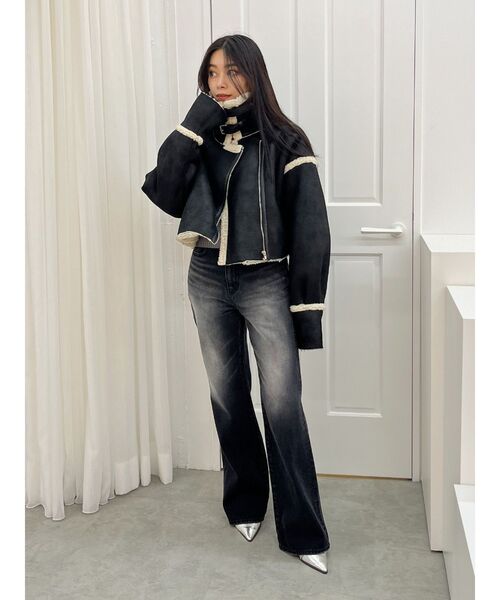 EVRIS（エヴリス）の「ショートボアブルゾン（ブルゾン・レディース・ブラック/ブルー/ブラウン・FREE）」の11枚目の写真