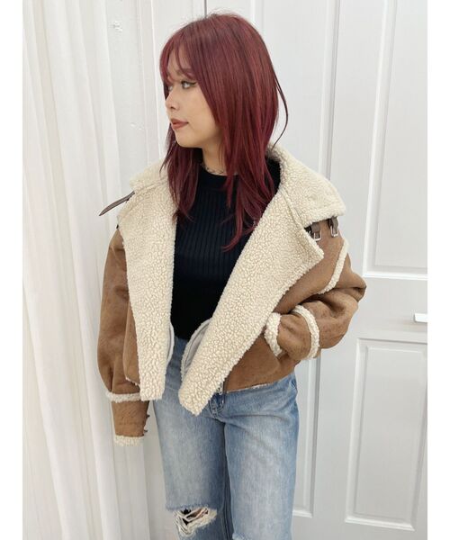 EVRIS（エヴリス）の「ショートボアブルゾン（ブルゾン・レディース・ブラック/ブルー/ブラウン・FREE）」の15枚目の写真