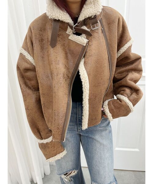 EVRIS（エヴリス）の「ショートボアブルゾン（ブルゾン・レディース・ブラック/ブルー/ブラウン・FREE）」の18枚目の写真