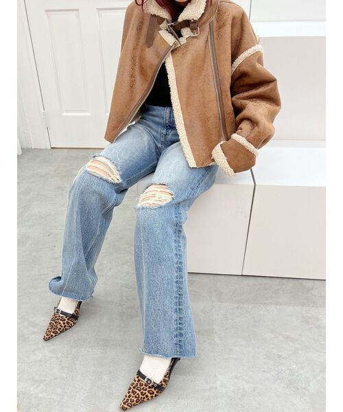 EVRIS（エヴリス）の「ショートボアブルゾン（ブルゾン・レディース・ブラック/ブルー/ブラウン・FREE）」の19枚目の写真