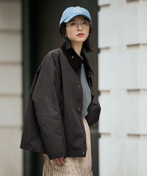 coen（コーエン）の「コーデュロイカラーハンティングジャケット（ミリタリージャケット・レディース・ブラック/オリーブ・M/L）」の22枚目の写真