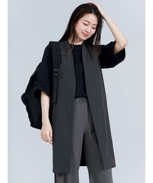 YORT（ヨート）の「【撥水・接触冷感】セットノーカラーロングジレ（ベスト）」