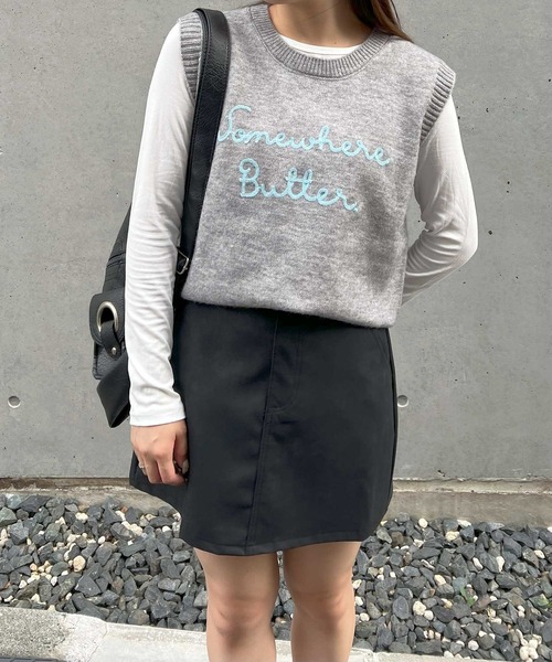 frunco(フランコ)の「【ZOZO限定】ロゴ刺繍ニットベスト(ベスト・レディース・ブルー/グレー/ホワイト・FREE)」の6枚目の写真