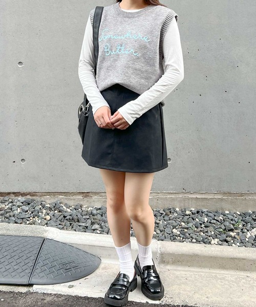 frunco(フランコ)の「【ZOZO限定】ロゴ刺繍ニットベスト(ベスト・レディース・ブルー/グレー/ホワイト・FREE)」の13枚目の写真