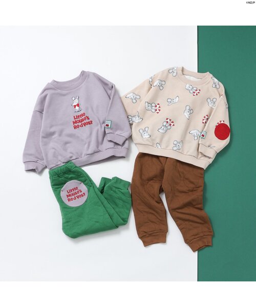 Ampersand（アンパサンド）の「【ねずみくんのチョッキ コラボ】　コーディネートセット（ルームウェア/パジャマ・キッズ・グレー/アイボリー・80/90/100/110/120/130/140）」の7枚目の写真