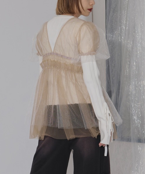 Too ribbon レースアップリブニット（ニット/セーター）｜Ezick