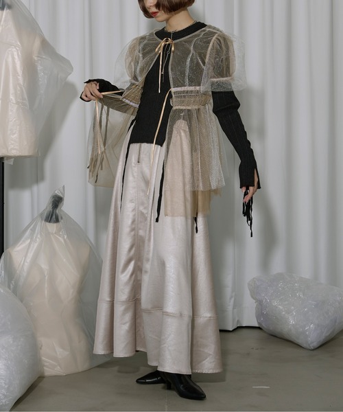 Ezick(エジック)の「Too ribbon レースアップリブニット(ニット/セーター・レディース・アイボリー/ブラック/グレー・FREE)」の22枚目の写真