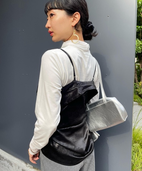 ENIM BY VICKY(エニムバイビッキー)の「2wayメタリックシャツブラウス《手洗い可能》(シャツ/ブラウス・レディース・ブラック/ピンク・M)」の11枚目の写真