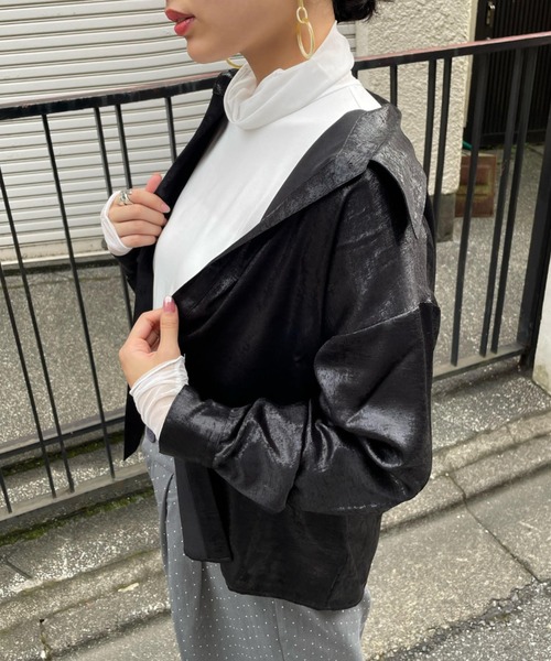 ENIM BY VICKY(エニムバイビッキー)の「2wayメタリックシャツブラウス《手洗い可能》(シャツ/ブラウス・レディース・ブラック/ピンク・M)」の22枚目の写真