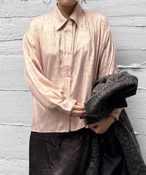 ENIM BY VICKY(エニムバイビッキー)の「2wayメタリックシャツブラウス《手洗い可能》(シャツ/ブラウス・レディース・ブラック/ピンク・M)」の18枚目の写真