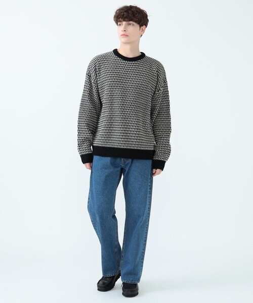 BEAMS HEART(ビームスハート)の「ポップコーン編み クルーネック ニット(ニット/セーター・メンズ・ネイビー/ブラック・SMALL/MEDIUM/LARGE)」の3枚目の写真