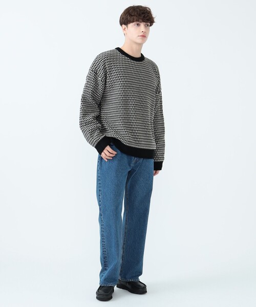 BEAMS HEART(ビームスハート)の「ポップコーン編み クルーネック ニット(ニット/セーター・メンズ・ネイビー/ブラック・SMALL/MEDIUM/LARGE)」の4枚目の写真