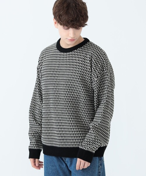 BEAMS HEART(ビームスハート)の「ポップコーン編み クルーネック ニット(ニット/セーター・メンズ・ネイビー/ブラック・SMALL/MEDIUM/LARGE)」の5枚目の写真