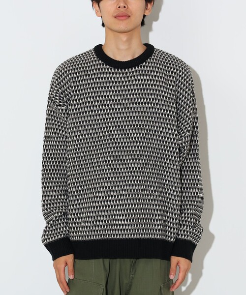 BEAMS HEART(ビームスハート)の「ポップコーン編み クルーネック ニット(ニット/セーター・メンズ・ネイビー/ブラック・SMALL/MEDIUM/LARGE)」の10枚目の写真