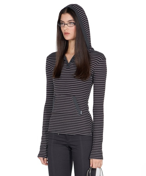 トップス sculptor Stripe Hoodie Tee SCULPTOR（スカルプター）の「Stripe Hoodie Tee/ストライプ