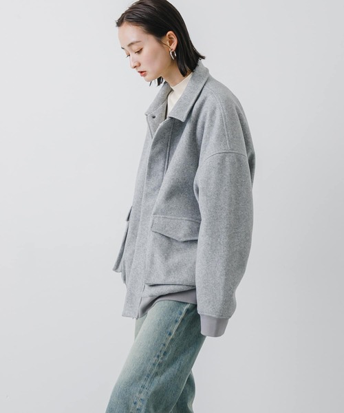 SENSE OF PLACE by URBAN RESEARCH（センスオブプレイスバイアーバンリサーチ）の「『ユニセックス』『UR TECH』カットメルトンブルゾン（ブルゾン・メンズ・ライトグレー/ダークブラウン/ブラック・MEDIUM/LARGE）」の11枚目の写真