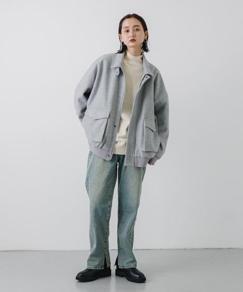 SENSE OF PLACE by URBAN RESEARCH（センスオブプレイスバイアーバンリサーチ）の「『ユニセックス』『UR TECH』カットメルトンブルゾン（ブルゾン・メンズ・ライトグレー/ダークブラウン/ブラック・MEDIUM/LARGE）」の12枚目の写真