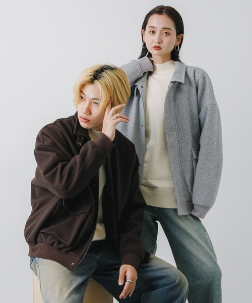 SENSE OF PLACE by URBAN RESEARCH（センスオブプレイスバイアーバンリサーチ）の「『ユニセックス』『UR TECH』カットメルトンブルゾン（ブルゾン・メンズ・ライトグレー/ダークブラウン/ブラック・MEDIUM/LARGE）」の20枚目の写真