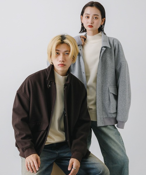 SENSE OF PLACE by URBAN RESEARCH（センスオブプレイスバイアーバンリサーチ）の「『ユニセックス』『UR TECH』カットメルトンブルゾン（ブルゾン・メンズ・ライトグレー/ダークブラウン/ブラック・MEDIUM/LARGE）」の21枚目の写真