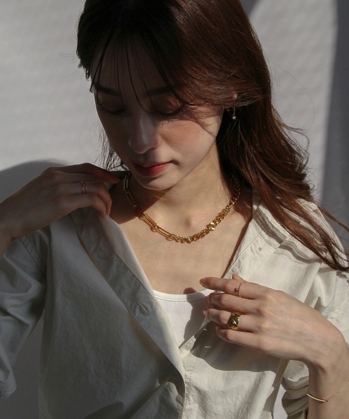 abaskdesign(アバスクデザイン)の「金属アレルギー対応 コンビチェーンネックレス(ネックレス・レディース・ゴールド・FREE)」の3枚目の写真