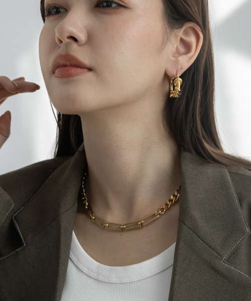 abaskdesign(アバスクデザイン)の「金属アレルギー対応 コンビチェーンネックレス(ネックレス・レディース・ゴールド・FREE)」の5枚目の写真