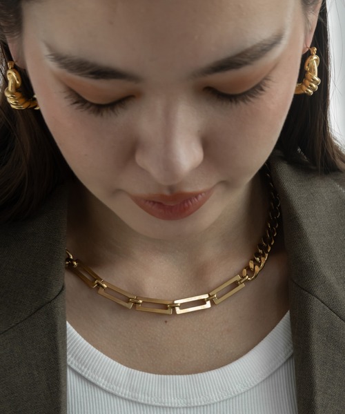 abaskdesign(アバスクデザイン)の「金属アレルギー対応 コンビチェーンネックレス(ネックレス・レディース・ゴールド・FREE)」の6枚目の写真