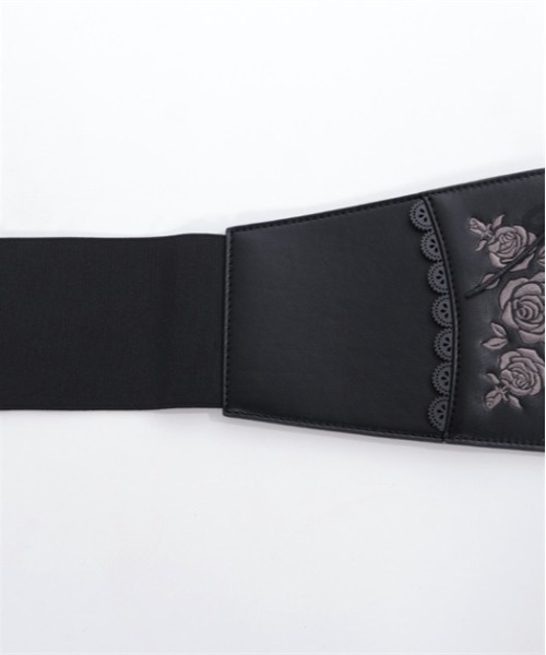 axes femme(アクシーズファム)の「ローズ刺繍コルセットベルト(ベルト・レディース・ダークブラウン/ブラック・FREE)」の5枚目の写真