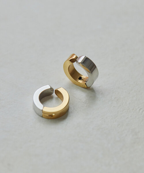 ear PAPILLONNER(イアパピヨネ)の「《金属アレルギー対応/ステンレス》バイカラーイヤリング(イヤリング・レディース・シルバー/ゴールド・FREE)」の9枚目の写真