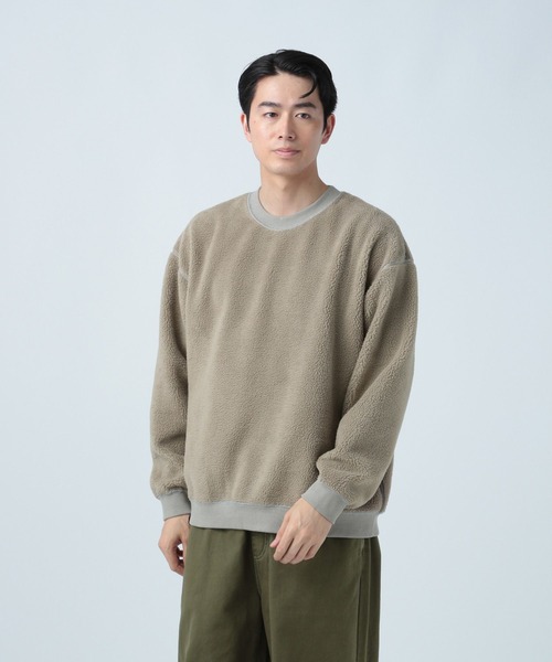 BAYFLOW（ベイフロー）の「リバーシブルスエードボアプルオーバー（Tシャツ/カットソー・メンズ・グレー/チャコールグレー/ホワイト/グリーン・SMALL/MEDIUM/LARGE）」の7枚目の写真