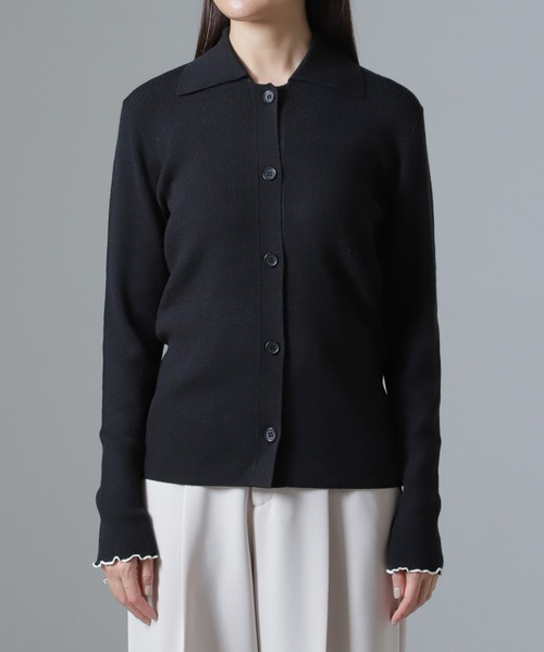 セール】静電気軽減毛玉抑制衿付きカーディガン（カーディガン/ボレロ