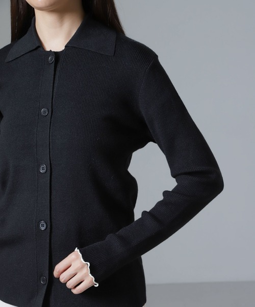 セール】静電気軽減毛玉抑制衿付きカーディガン（カーディガン/ボレロ
