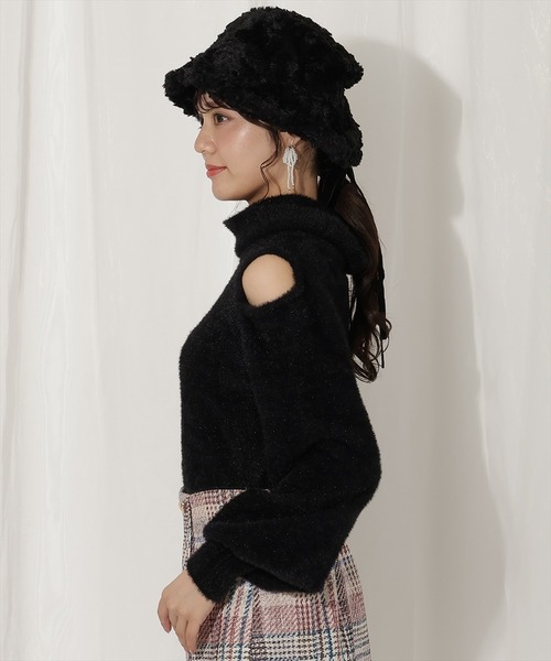 WILLSELECTION（ウィルセレクション）の「ショルダースリットオフタートルフェザーニット（ニット/セーター・レディース・ブラック/オフホワイト/ベージュ/ピンク・FREE）」の12枚目の写真