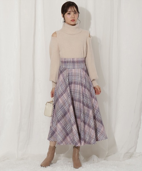 WILLSELECTION（ウィルセレクション）の「ショルダースリットオフタートルフェザーニット（ニット/セーター・レディース・ブラック/オフホワイト/ベージュ/ピンク・FREE）」の22枚目の写真