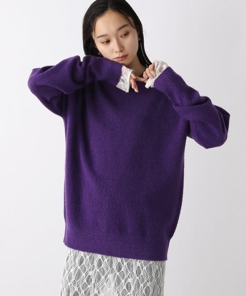 売れ筋商品|||ボス ニット&セーター レディース アウター FINEVRA - Jumper - open purple PLAYBOY セーター ニット 別注 ワンポイントVネックニット