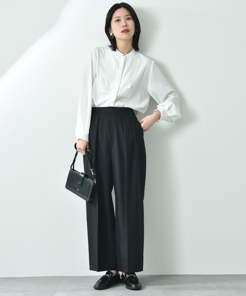 CLOCHE（クロシェ）の「【ＣＬＯＣＨＥ】Ｒｅｆｌａｘ　ＥＣＯウェザーストレッチテーパードパンツ（その他パンツ・レディース・ブラック/チャコールグレー・FREE）」の14枚目の写真