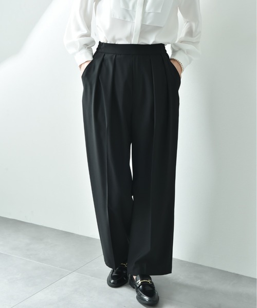 CLOCHE（クロシェ）の「【ＣＬＯＣＨＥ】Ｒｅｆｌａｘ　ＥＣＯウェザーストレッチテーパードパンツ（その他パンツ・レディース・ブラック/チャコールグレー・FREE）」の19枚目の写真