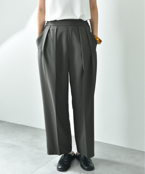 CLOCHE（クロシェ）の「【ＣＬＯＣＨＥ】Ｒｅｆｌａｘ　ＥＣＯウェザーストレッチテーパードパンツ（その他パンツ・レディース・ブラック/チャコールグレー・FREE）」の10枚目の写真