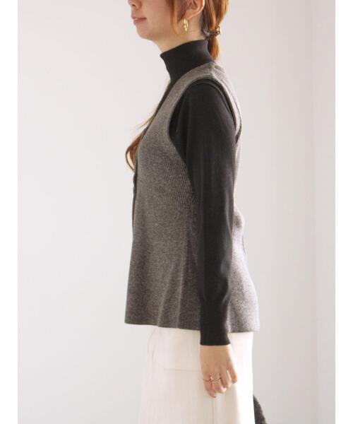 Te chichi（テチチ）の「メランジペプラムニットジレ（ニット/セーター・レディース・ブラウン/ブラック・F）」の9枚目の写真