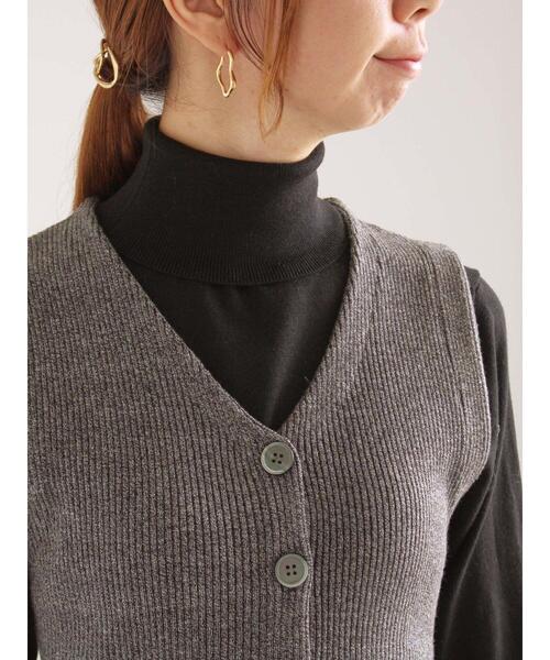 Te chichi（テチチ）の「メランジペプラムニットジレ（ニット/セーター・レディース・ブラウン/ブラック・F）」の12枚目の写真