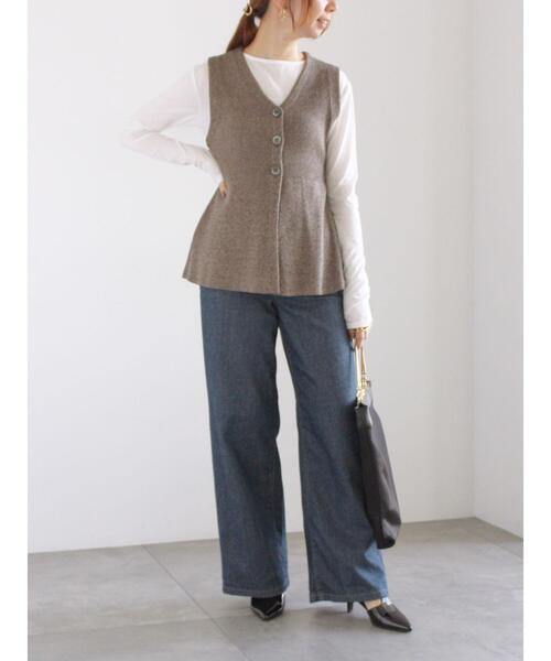 Te chichi（テチチ）の「メランジペプラムニットジレ（ニット/セーター・レディース・ブラウン/ブラック・F）」の13枚目の写真