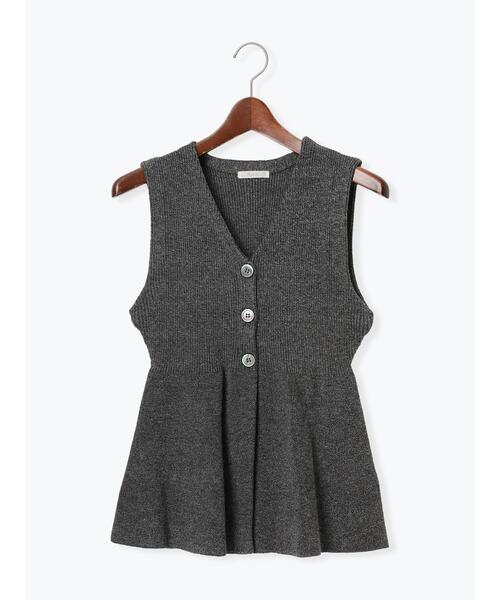 Te chichi（テチチ）の「メランジペプラムニットジレ（ニット/セーター・レディース・ブラウン/ブラック・F）」の16枚目の写真