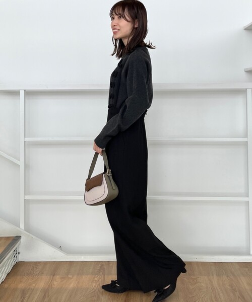 【セール】【華奢見せが叶う】サス付き裏起毛ジョーゼットワイドパンツ（その他パンツ）｜couture brooch（クチュールブローチ）