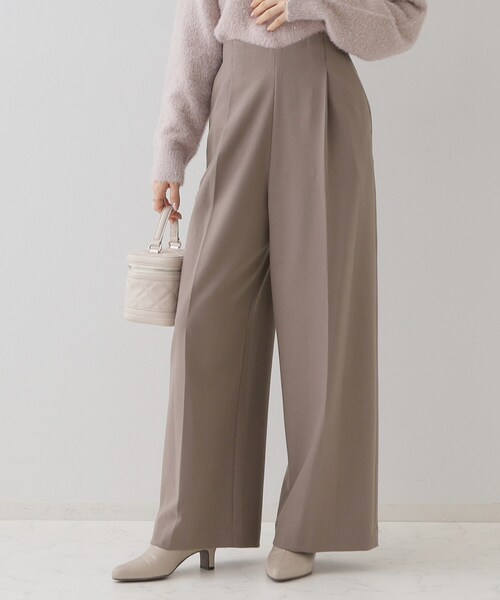 【セール】【華奢見せが叶う】サス付き裏起毛ジョーゼットワイドパンツ（その他パンツ）｜couture brooch（クチュールブローチ）