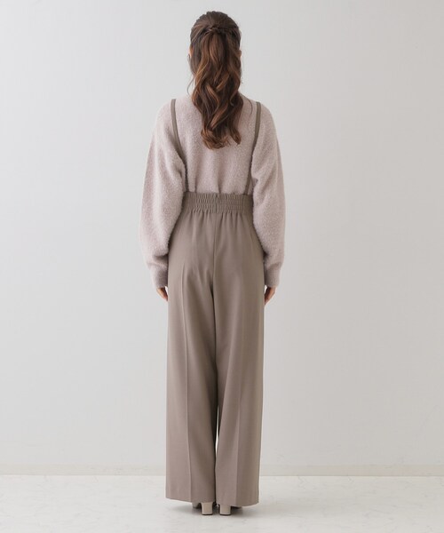 【セール】【華奢見せが叶う】サス付き裏起毛ジョーゼットワイドパンツ（その他パンツ）｜couture brooch（クチュールブローチ）