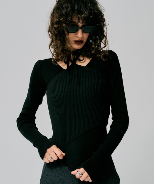 極美品♡ルネ♡ニットジャケット プライムニットファンシーキーネックジャケット＜女子アナ
