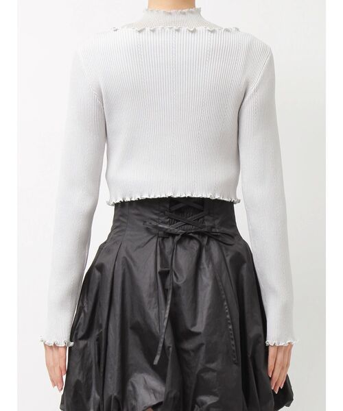 MERCURYDUO（マーキュリーデュオ）の「配色メローフリルニットカーデ（カーディガン/ボレロ・レディース・ライトグレー/ブラック/ブルー・FREE）」の15枚目の写真