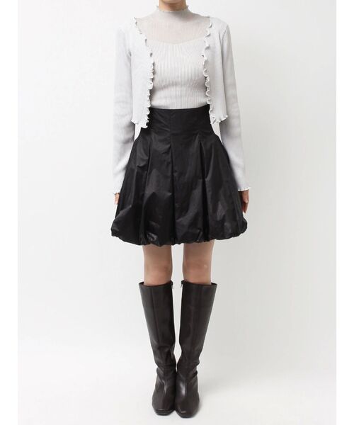 MERCURYDUO（マーキュリーデュオ）の「配色メローフリルニットカーデ（カーディガン/ボレロ・レディース・ライトグレー/ブラック/ブルー・FREE）」の20枚目の写真