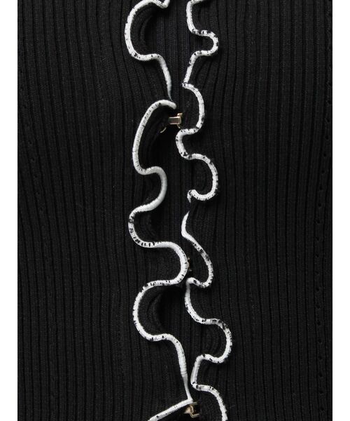 MERCURYDUO（マーキュリーデュオ）の「配色メローフリルニットカーデ（カーディガン/ボレロ・レディース・ライトグレー/ブラック/ブルー・FREE）」の21枚目の写真