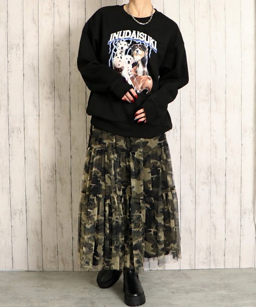 GORGE(ゴージ)の「柄チュールスカート(スカート・レディース・ブラウン系その他/グレー系その他・F)」の5枚目の写真